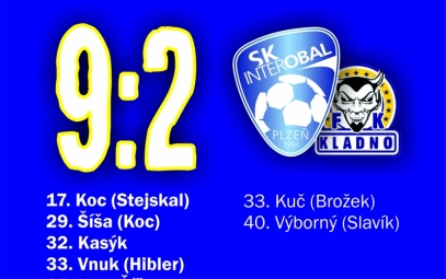 SK Interobal Plzeň  : FK Kladno 9:2 (1:0)